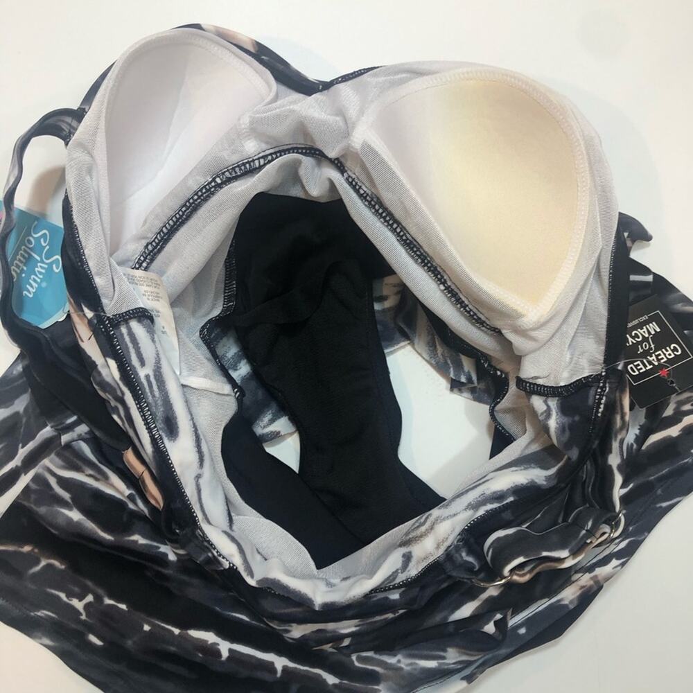 Swim Solutions Triple Tiered One-Piece Swimsuit - Picture 10 of 10